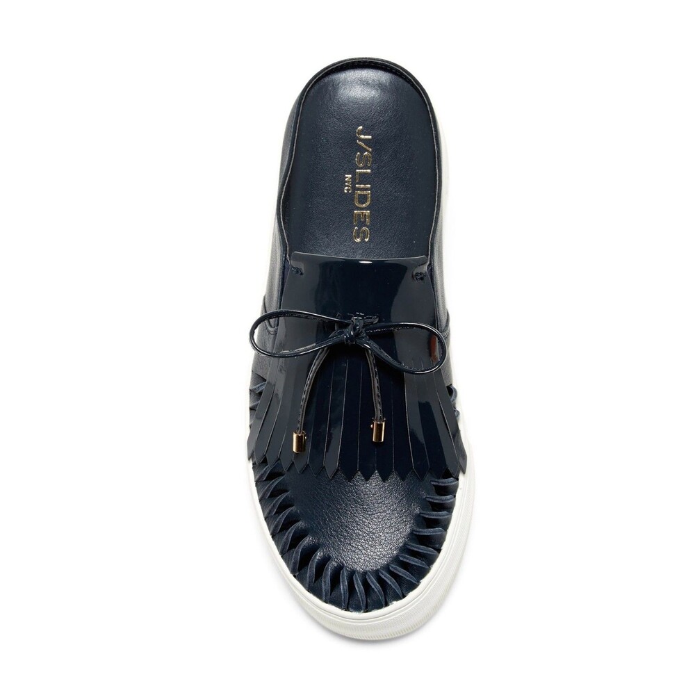 NWOB J/Slides Amora Leather Fringe Mule Slip On Shoe